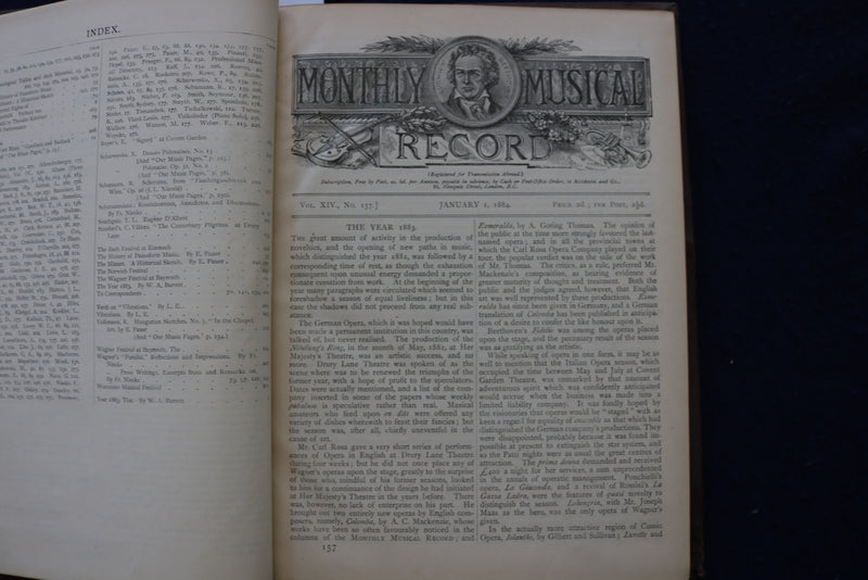 1880-1884 THE MONTHLY MUSICAL RECORD HARDCOVER BOUND VOLUMES - LOT OF 2- KD 9540