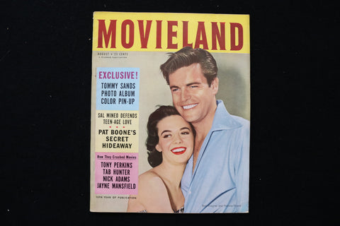 1957 AUGUST MOVIELAND MAGAZINE - NATALIE WOOD & ROBERT WAGNER COVER - E 24152