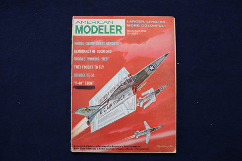 1963 MARCH/APRIL AMERICAN MODELER MAGAZINE - MARTIN GAM-83A COVER - E 11471