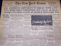 1942 JAN 22 NEW YORK TIMES - ALL AMERICAN REPUBLICS TO BREAK WITH AXIS - NT 1578