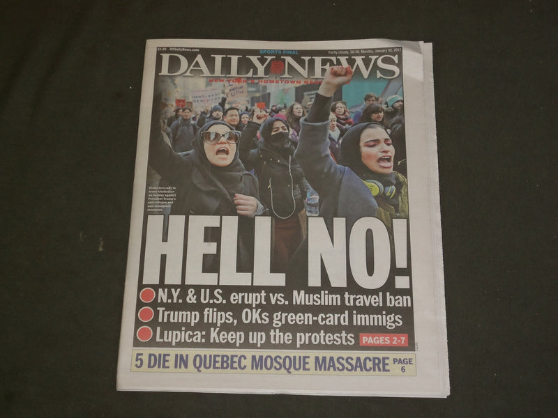 2017 JANUARY 30 NEW YORK DAILY NEWS - MUSLIM TRAVEL BAN PROTESTS