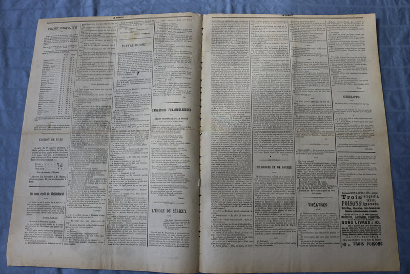 1872 DECEMBER 22 LE GRELOT NEWSPAPER- RATAPOIL-ALFRED LE PETIT- FRENCH - NP 8607