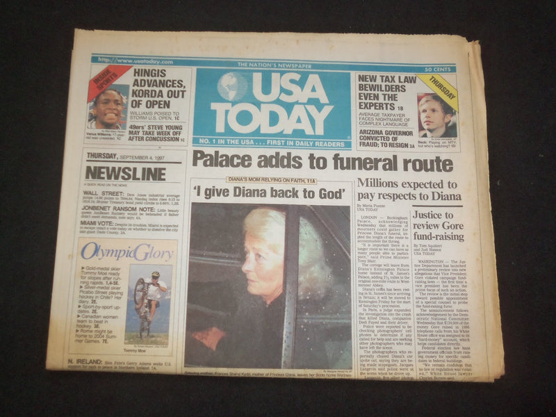 1997 SEP 4 USA TODAY NEWSPAPER-MILLIONS PAY RESPECTS TO PRINCESS DIANA - NP 7867