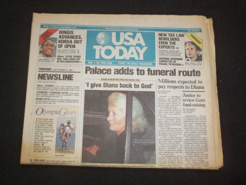 1997 SEP 4 USA TODAY NEWSPAPER-MILLIONS PAY RESPECTS TO PRINCESS DIANA - NP 7867