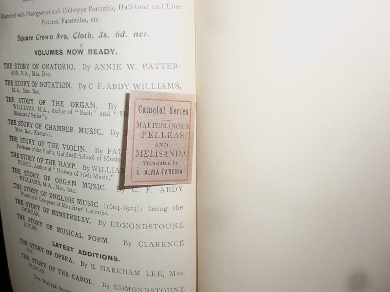 1914 PELLEAS AND MELISANDA, AND THE SIGHTLESS HARDCOVER BOOK BY - KD 9216