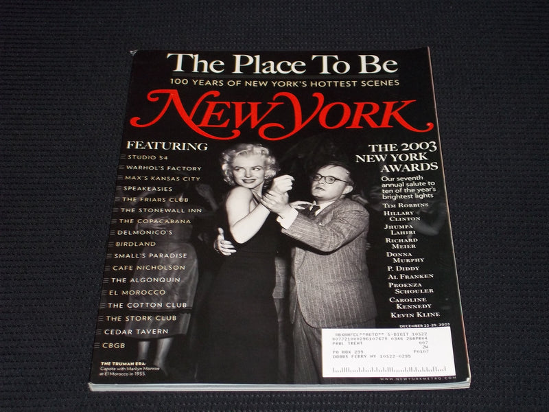 2003 DECEMBER 22 NEW YORK MAGAZINE - CAPOTE & MARILYN MONROE COVER - E 17114