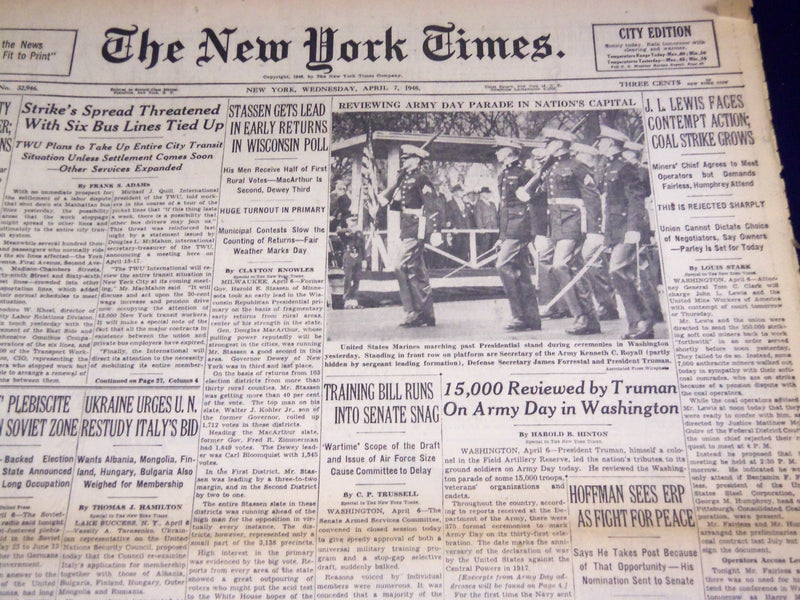 1948 APRIL 7 NEW YORK TIMES - LEWIS FACES CONTEMPT - NT 2913