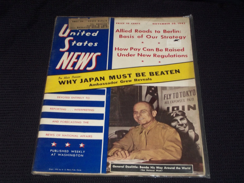 1942 NOVEMBER 20 UNITED STATES NEWS MAGAZINE - GEN. DOOLITTLE COVER - E 3539