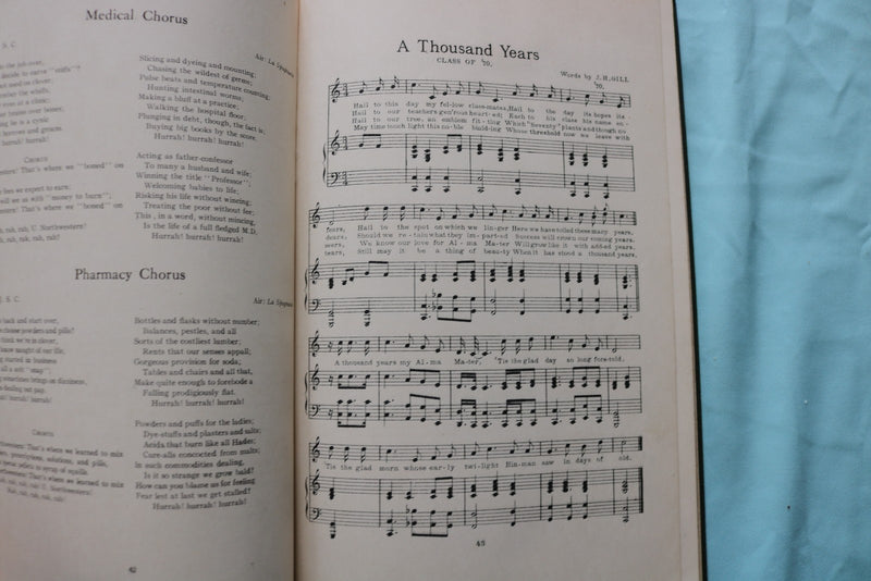 1909 NORTHWESTERN SONGS SOFTCOVER BOOK - NORTHWESTERN UNIVERSITY - K 3345