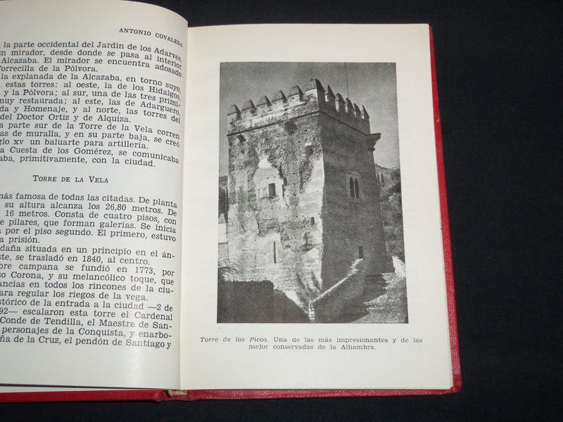 1956 GUIA DE LA ALHAMBRA MONUMENTOS JARDINES BOOK BY ANTONIO COVALEDA - KD 4502V