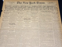 1916 JUNE 11 NEW YORK TIMES - HUGHES ACCEPTS REPUBLICAN NOMINATION - NT 8611