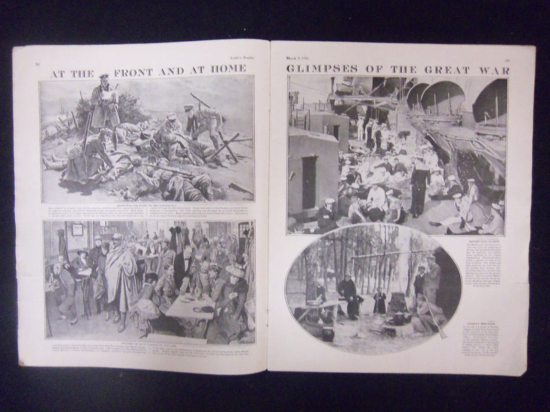 1916 MAR 9 LESLIE'S WEEKLY MAGAZINE-GREAT COVER, PHOTOS & ILLUSTRATIONS-ST 4554