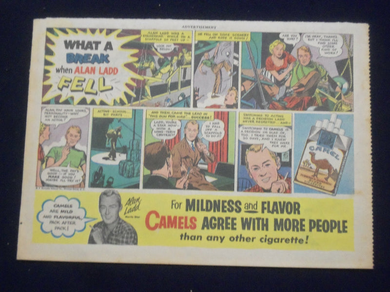 1950'S MOVIE STAR CAMELS COLOR COMICS ADS - LOT OF 6 - NP 5266