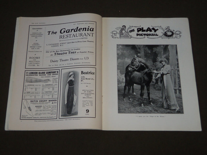 1911 THE PLAY PICTORIAL MAGAZINE - MISS EVELYN D'ALROY COVER - THE HOPE - J 3442