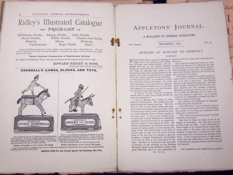 1879 APPLETON'S JOURNAL MAGAZINE LOT OF 11 ISSUES - SPENCER WALPOLE - WR 689