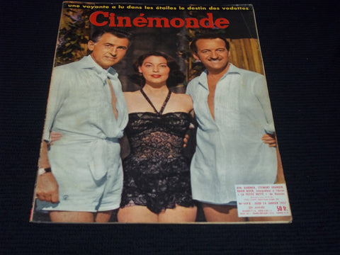 1957 JANUARY 24 CINEMONDE MAGAZINE - GARDNER GRANGER & NIVEN COVER - E 24849