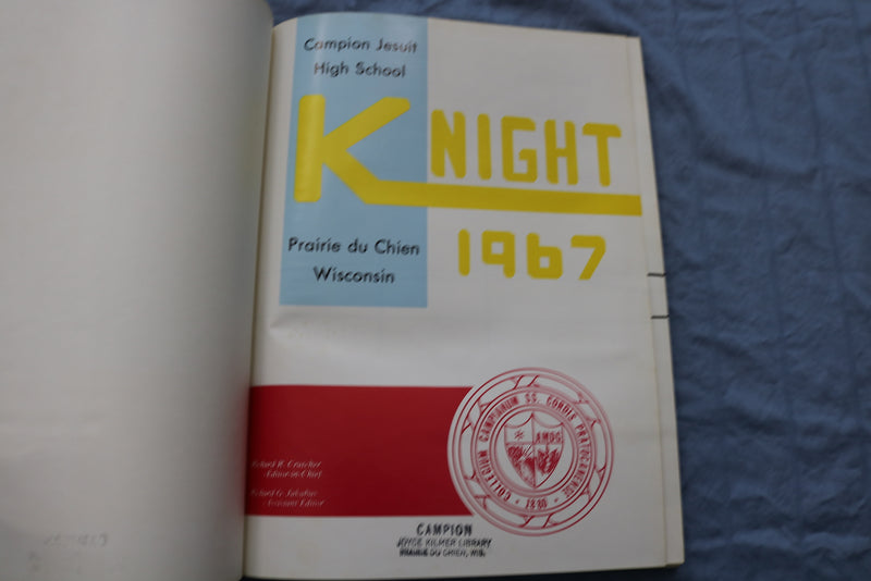 1967 KNIGHT CAMPION JESUIT HIGH SCHOOL YEARBOOK - PRAIRIE DU CHIEN, WI - YB 3405
