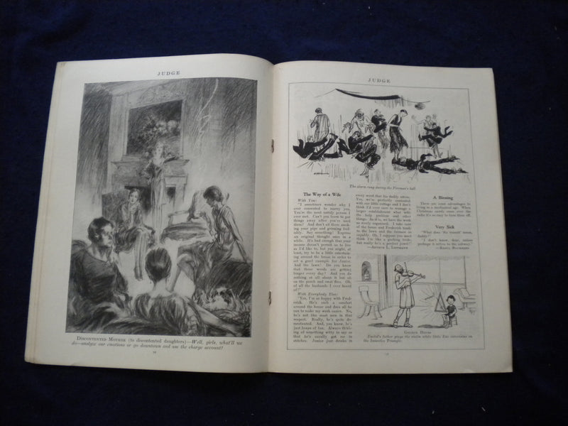 1928 DEC 9 JUDGE MAGAZINE - DR. SEUSS ILLUSTRATIONS - BOOK OF THE MONTH - B 437H