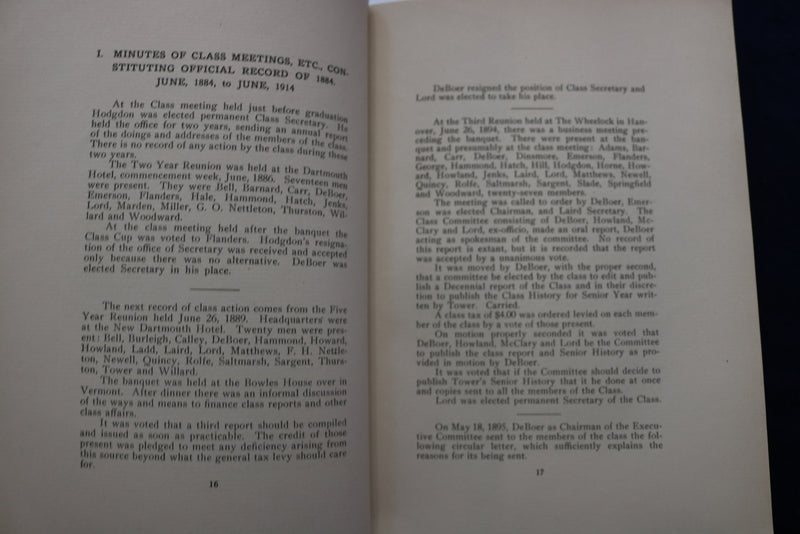 1909-1914 DARTMOUTH 1884 SOFTCOVER BOOK - K 1337