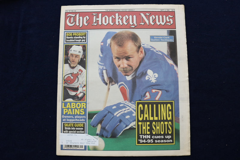 1994 SEPTEMBER 2 THE HOCKEY NEWS NEWSPAPER - WENDEL CLARK COVER - NP 8715