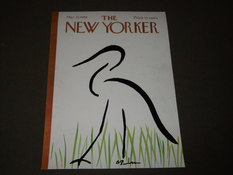 1968 MARCH 23 NEW YORKER MAGAZINE FRONT COVER ONLY - GREAT ART FOR FRAMING