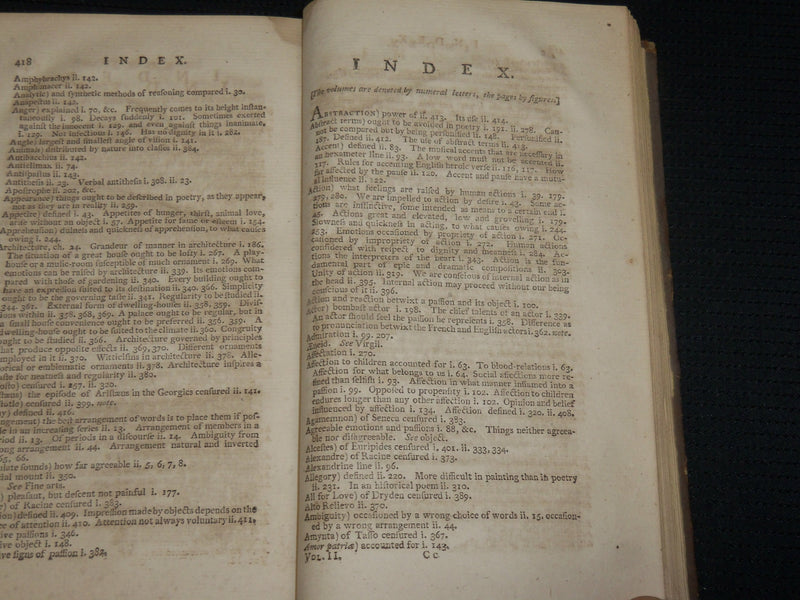 1796 ELEMENTS OF CRITICISM HARDCOVER VOLUME II - FIRST AMERICAN EDITION- KD 7486