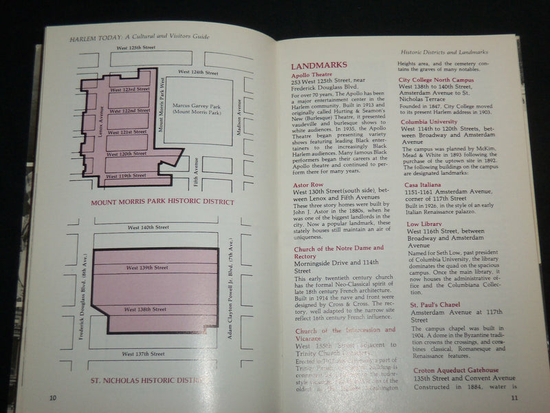 1986 HARLEM TODAY CULTURAL AND VISITORS SOFTCOVER GUIDE - J 6767