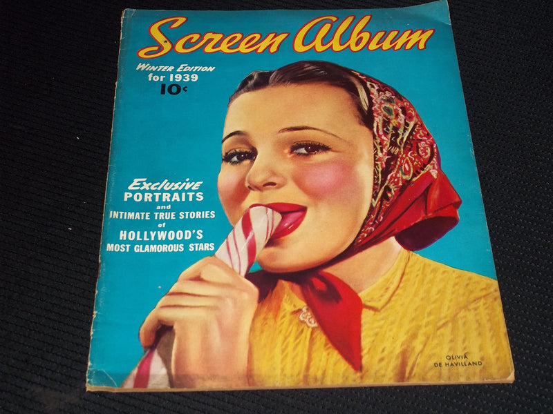 1939 WINTER SCREEN ALBUM MAGAZINE - OLIVIA DE HAVILLAND FRONT COVER - E 16498