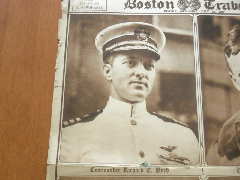 1927 JULY 23 BOSTON TRAVELER ROTOGRAVURE SECTION - LINDBERGH - BYRD - NP 5019