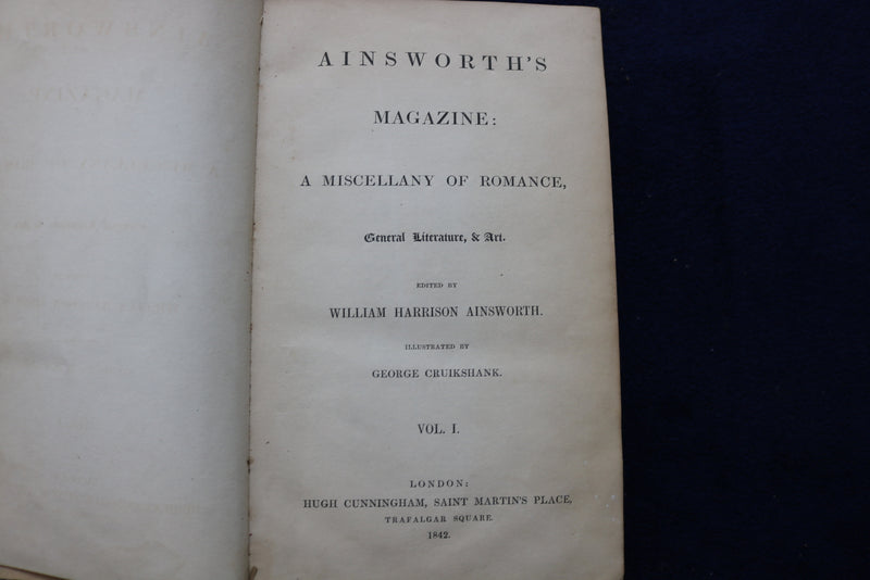 1872 AINSWORTH'S MAGAZINE, VOLUME I HARDCOVER BOOK BY WILLIAM AINSWORTH- KD 9455