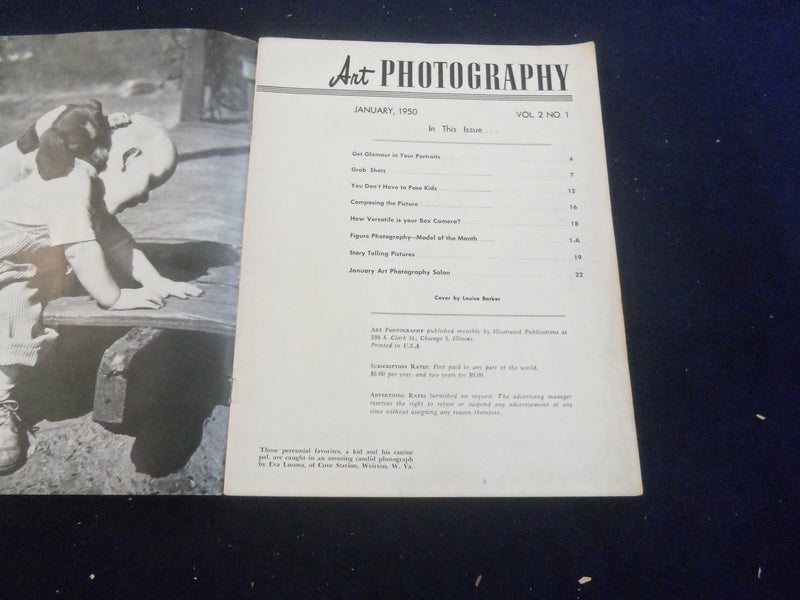 1950 JANUARY ART PHOTOGRAPHY MAGAZINE - NICE PHOTOGRAPHS & STORIES - SP 7491A