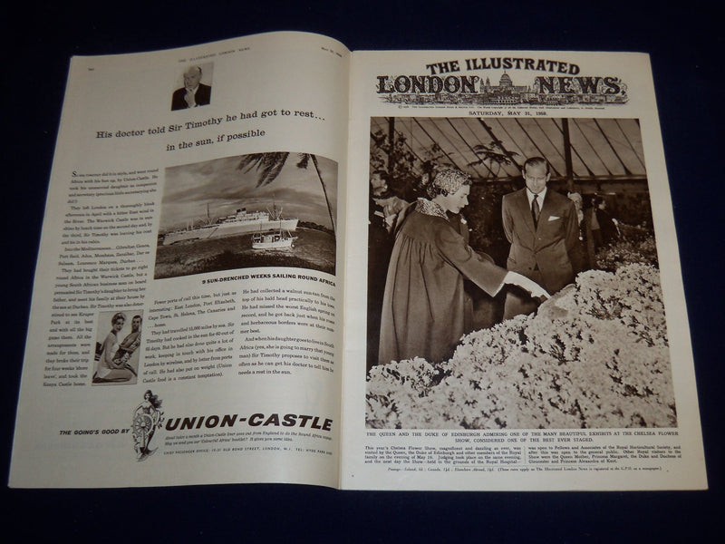 1958 MAY 31 ILLUSTRATED LONDON NEWS MAGAZINE - QUEEN & DUKE EDINBURGH - E 8026