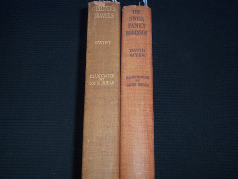 1909-1913 LOUIS RHEAD ILLUSTRATED BOOK LOT OF 2 - GULLIVER'S TRAVEL - KD 7809