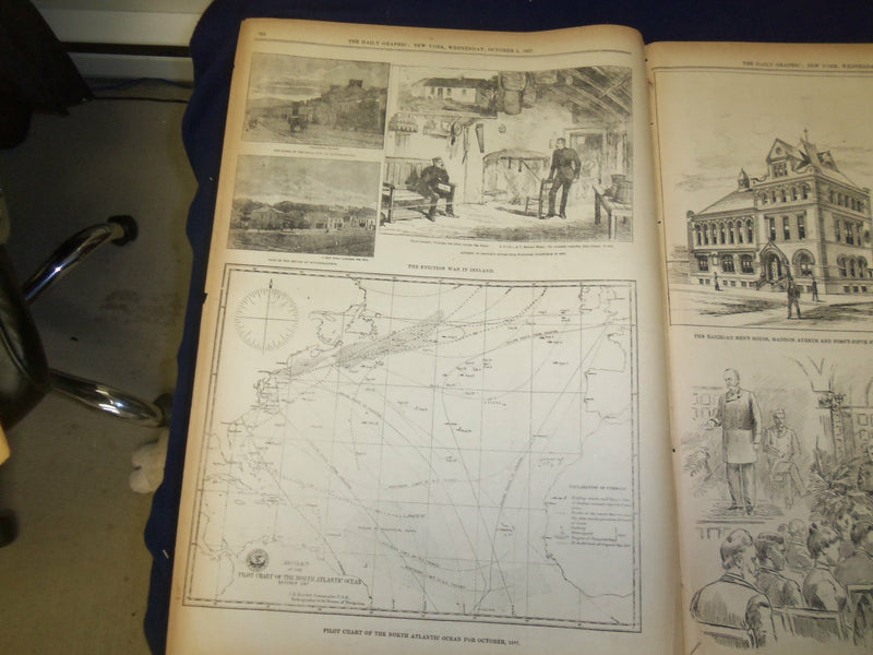 1887 OCTOBER 5 THE DAILY GRAPHIC NEWSPAPER - TRYING TO BLOCK HIS PATH - NT 7674