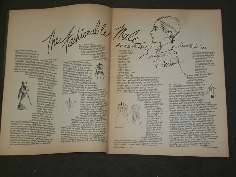 1969 OCTOBER 25 CUE MAGAZINE - KENNETH JAY LANE - B 5058