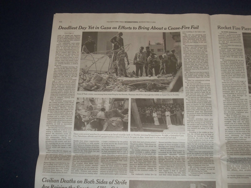 2021 MAY 17 NEW YORK TIMES - DEADLIEST DAY IN GAZA AS EFFORTS AT CEASE-FIRE FAIL