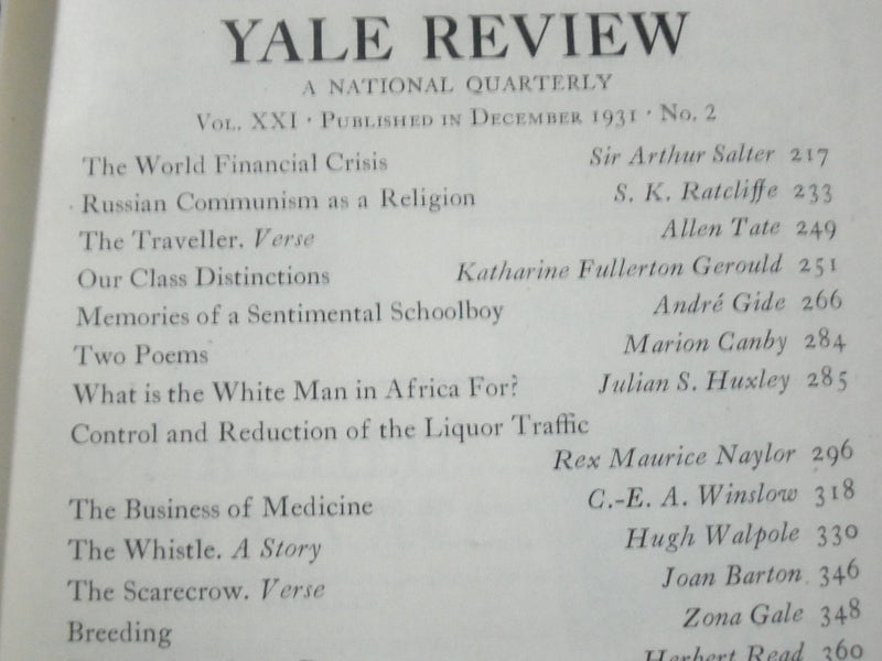 1928-1946 THE YALE REVIEW MAGAZINE LOT OF 7 - NICE ARTICLES & ADS - WR 748