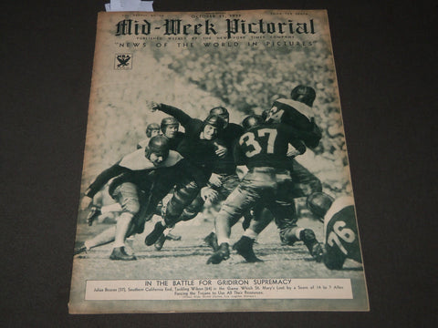 1933 OCTOBER 21 MID-WEEK PICTORIAL MAGAZINE SECTION - GRIDIRON SUPREMECY- J 3225