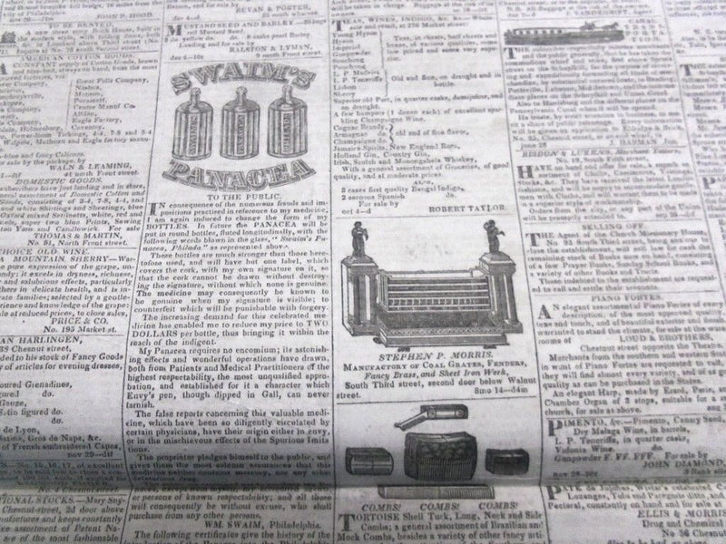 1828 THE NATIONAL GAZETTE NEWSPAPER LOT OF 14 - NICE ADVERTISEMENTS - NP 1444