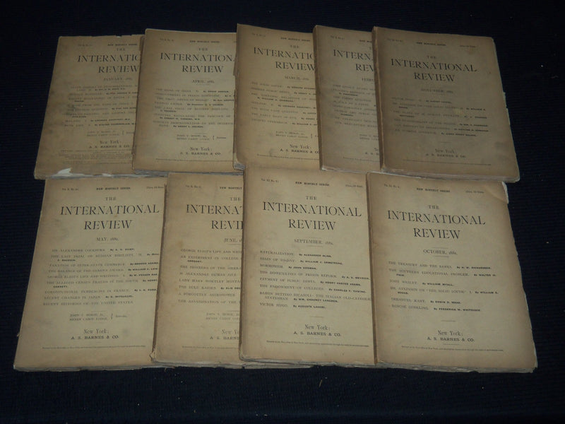 1881 THE INTERNATIONAL REVIEW MAGAZINE LOT OF 9 - GREAT ARTICLES - WR 866
