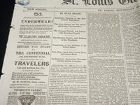 1876 MAY 11 ST. LOUIS GLOBE DEMOCRAT NEWSPAPER - CENTENNIAL EXPOSITION - NP 4825