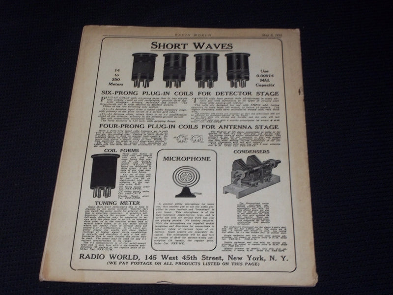 1933 MAY 6 RADIO WORLD MAGAZINE NICE ELECTRONICS COVERS & ADS - E 2821