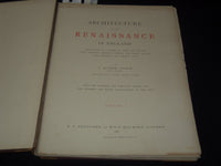 1894 ARCHITECTURE OF THE RENAISSANCE IN ENGLAND VOLUME NO. 1 - NICE PLATES - #46