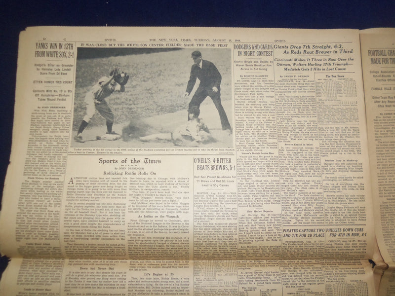 1944 AUG 15 NEW YORK TIMES - GERMANS THRASH AT JAWS OF TRAP IN FRANCE - NP 6609