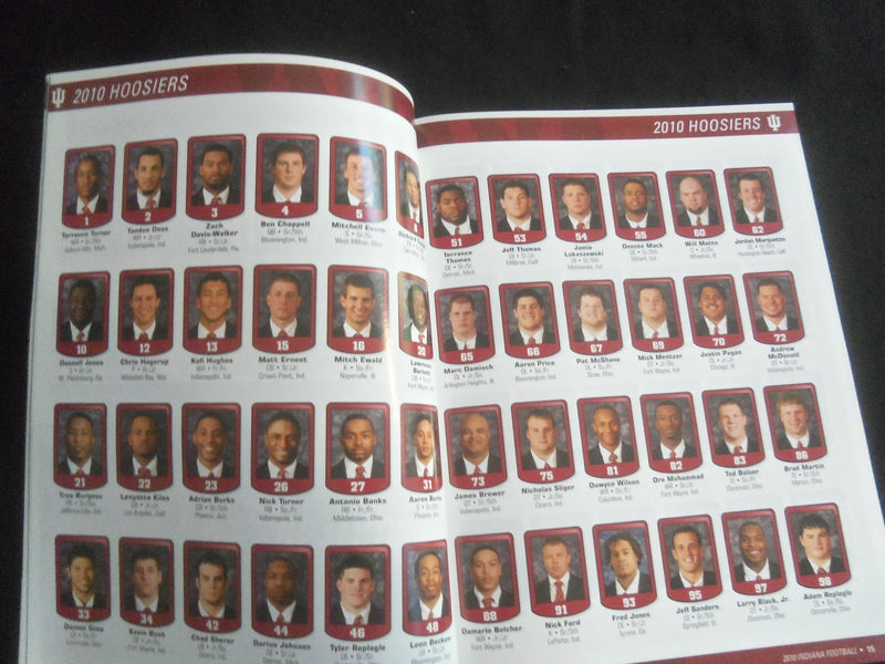 2010 NOV 20 FOOTBALL PROGRAM - INIDANA UNIVERSITY VS PENN STATE UNIV - B 5534F