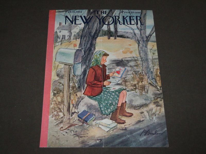 1954 FEBRUARY 13 NEW YORKER MAGAZINE FRONT COVER ONLY - GREAT ART FOR FRAMING