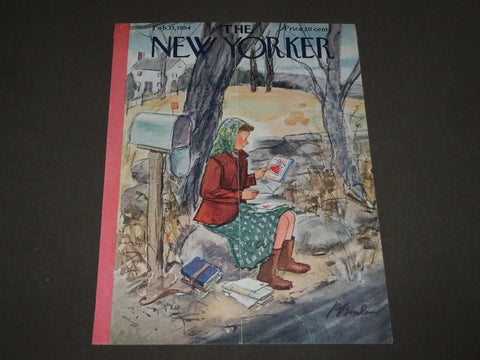 1954 FEBRUARY 13 NEW YORKER MAGAZINE FRONT COVER ONLY - GREAT ART FOR FRAMING