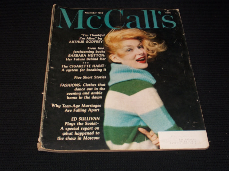 1959 NOVEMBER MCCALL'S MAGAZINE - NICE COLOR COVERS & ADS - E 1105