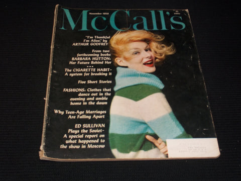 1959 NOVEMBER MCCALL'S MAGAZINE - NICE COLOR COVERS & ADS - E 1105