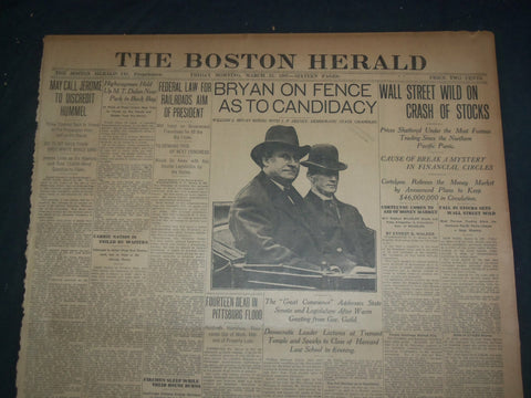 1907 MARCH 15 THE BOSTON HERALD - BRYAN ON FENCE AS TO CANDIDACY - BH 11